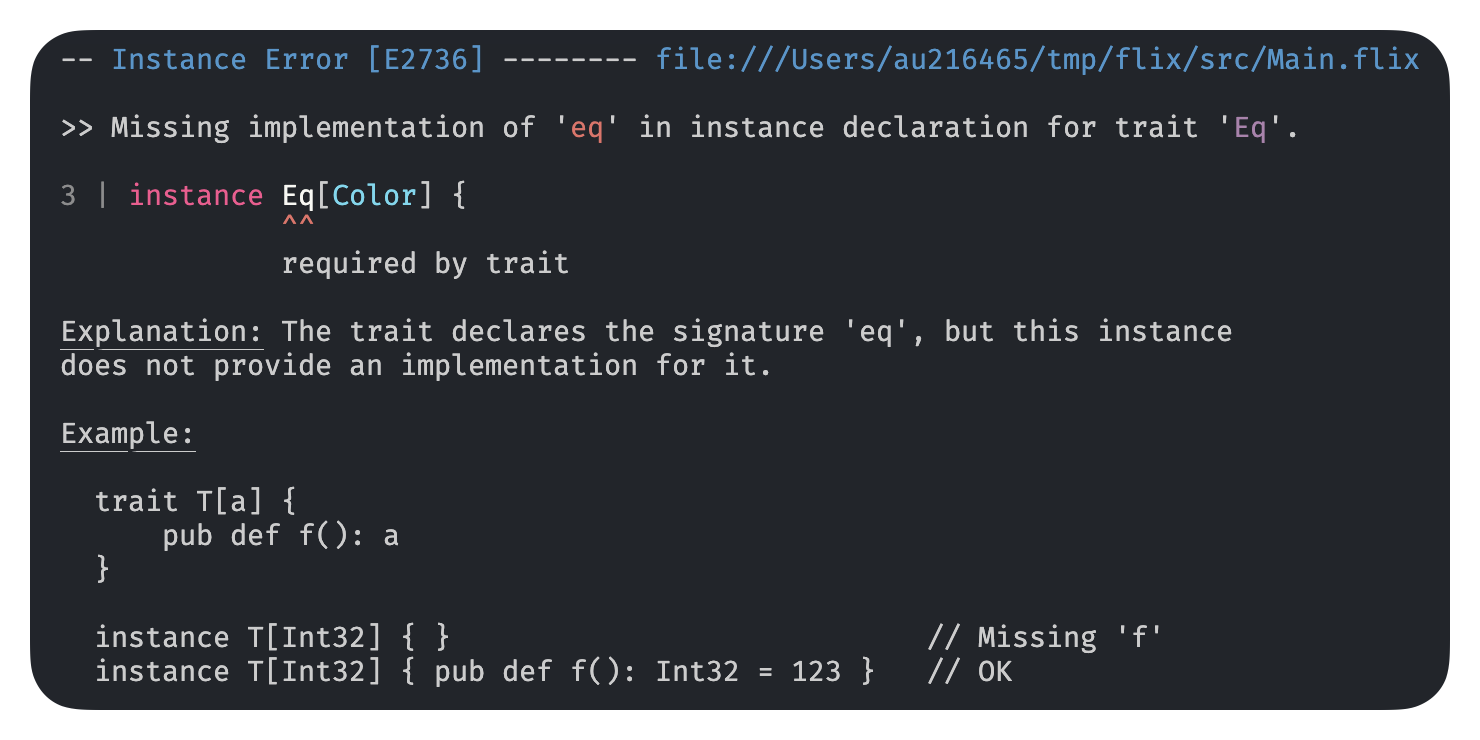 missing implementation